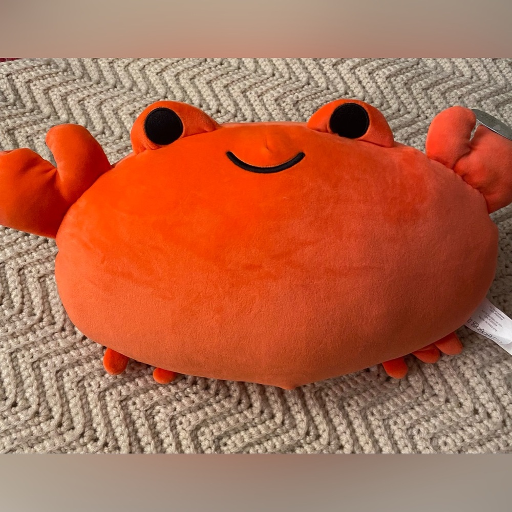 “Snuggle Buddy” Crab Plush Pillow with removable heating bag
